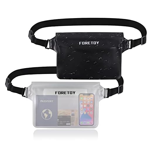 FORETOY Borsa IP68 Impermeabile Mare Custodia [2 Pezzi] Dry Bag, Borsa Stagna, Marsupio Mare con Schermo Touch con Cintura Regolabile per Spiaggia Nuoto, Canottaggio, Pesca, Escursioni