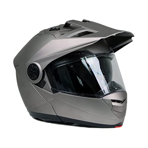Milwaukee Helmets Mph9822Dot Silver 'Ominous' Dual Sport Advanced Motorcycle Modular Helmet For Men And Women Biker - X-Large #TOP7