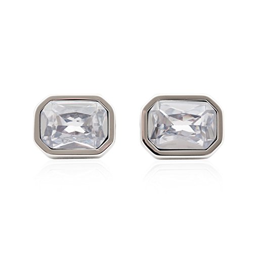 Mancuernillas Cristal Blanco con Brillo y Caja miniatura 3