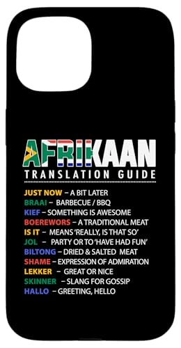 Afrikaan Translation Guide & Novelty South African Slang Case for iPhone 15