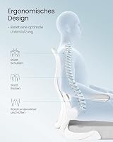 SONGMICS Bürostuhl ergonomisch, mit Netzgewebe, Lendenstütze, Armlehnen | Drehstuhl, Schreibtischstuhl, Wippfunktion, taubengrau-wolkenweiß, KIME Kollektion OBN042GD01 – Ansicht 5