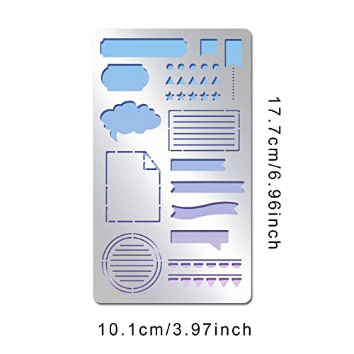 INFUNLY Metal Diary Stencils Bookmark Templates for Planner Reusable Stencils for Journaling Diary Wood Carving Drawings Wood Burning Engraving - Image 2