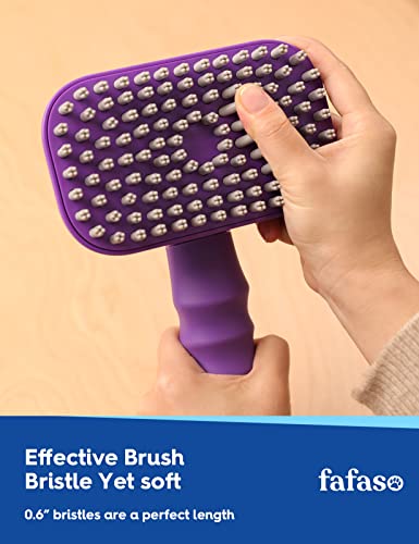 Fafaso Dog Bath Brush, Pet Grooming Brush For Dogs And Cats, Dog Bath Scrubber For Short And Long Hair Pets, Versatile Pet Brush For Bathing, Grooming And Massaging Dogs, Cats, Rabbits (Purple) #TOP5