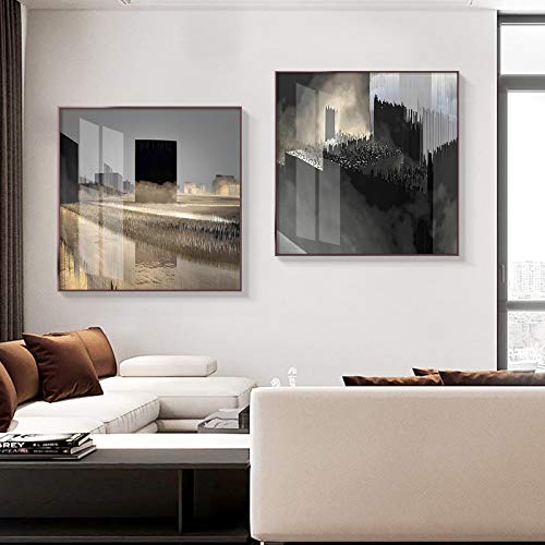 Affiches architecture moderne déco industrielle salon grand format 70x70
