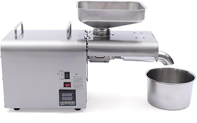Commercial 610W Stainless Steel Oil Press Machine – Automatic Cold/Hot Press For Peanut, Walnut, Olive & More