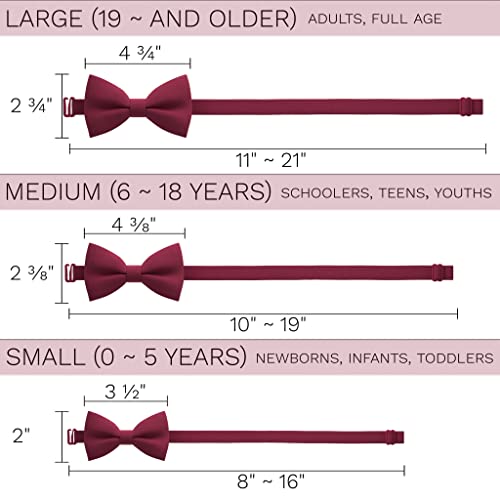 Image of Bow Tie House Mens Bowties Pre-tied Shape Clip on Bowtie Solid Men Formal Wear for kids, baby boys, toddler any age bow ties