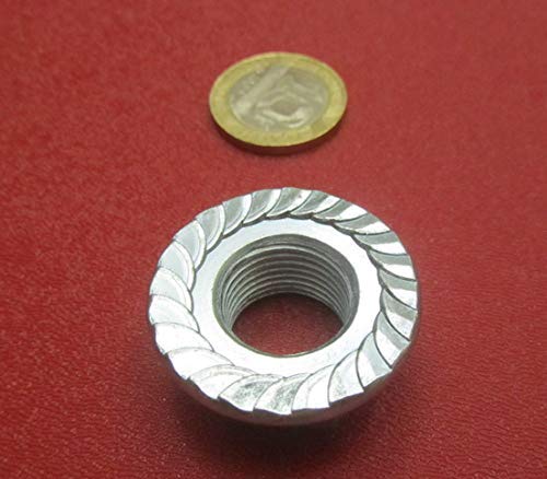 Grade 2 Zinc Plated Steel Serrated Flange Hex Nuts RH 5/8"-18 Thread x 15/16" W x 9/16" H 20 Pcs