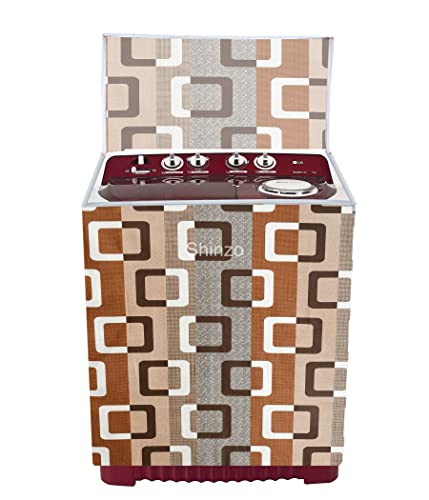 Image of Woah Washing Semi Automatic Washing Machine Cover Suitable for 5 Kg to 8 Kg Brown Box Top Load Washing Machine Cover | Dustproof Durable Cover