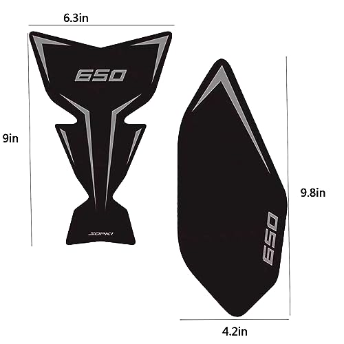 Image of TZMAPU Motorcycle Fuel Tank Protector, Compatible with Kawasaki Ninja 650 Z650 Fuel Tank Pad Non-Slip Gas Tank Sticker Set Rubber Protection Pad (Black)