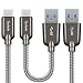 Produktbild USB C Kabel Techole Typ C Ladekabel [2Pack], 3A USB C Ladekabel Nylon USB C Schnellladekabel auf USB 3.0 Ladekabel für Samsung Galaxy S10 S9 S8 Plus, Huawei P20 P10 P9 Lite, MacBook usw. (0.15M+1M)