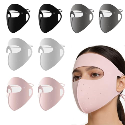 Image of 8 PcsFull Face Mask for Women, Face Cover for Bike Riding, Protective Face Mask for Outdoor Activities, Summer Sun Protection