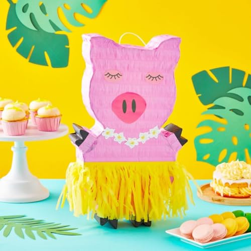 Image of Wanna Party Pig Pinata for Pig Theme Birthday Decorations, Jungle Animal Party, Safari Theme, Farm Animal Theme Birthday Party Favors
