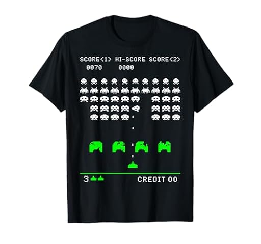 Marcianitos diseño Retro Pixel Art Gamer Geek Estilo Arcade Camiseta | Ya disponible en tu tienda friki favorita! En mundofriki.es!