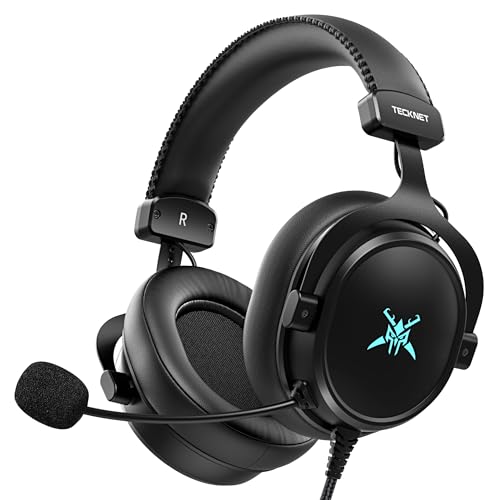 TECKNET Xbox Headset, Gaming Headset mit Mikrofon für Xbox Series X|S, Xbox One, PS5, PS4, PC, Switch, Gaming Kopfhörer mit Kabel und 3,5mm Klinke, Stereo Sound, Noise Cancelling, LED, Over-Ear Design TECKNET Xbox Headset, Gaming Headset mit Mikrofon für Xbox Series X|S, Xbox One, PS5, PS4, PC, Switch, Gaming Kopfhörer mit Kabel und 3,5mm Klinke, Stereo Sound, Noise Cancelling, LED, Over-Ear Design