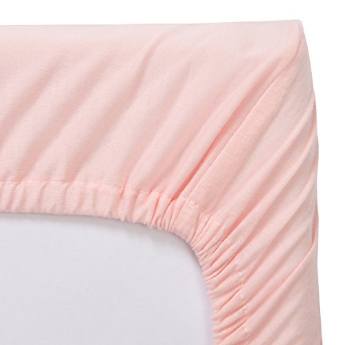 TILLYOU Jersey Knit Soft Bassinet Sheets, 32\'\'x16\'\' Flexible for Different Cradle and Bassinet Mattress, Super Soft Breathable Cozy Baby Cradle Sheet, Peachy Pink - Thumbnail 7