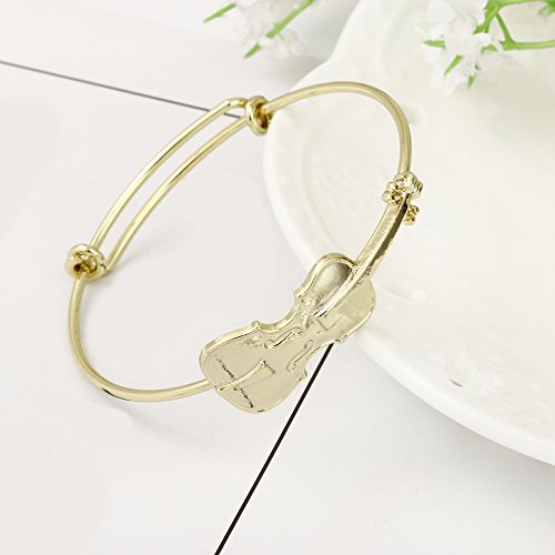 Image of Preppy Bracelets Music Lover Violin Stretch Bangle Bracelet Jewelry Gifts