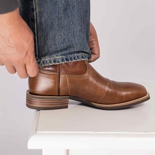 Men’s Western Cowboy Boots, Fashionable Embroidered Full Grain Leather, Square Toe Pull-On, 4-Layer Composite Sole, Slip-Resistant Work & Riding Boots3