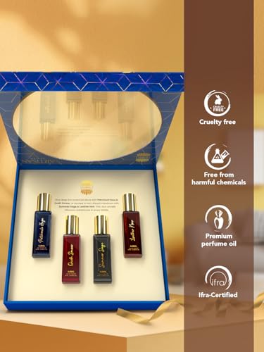 Image of Ajmal Artisan Perfume Gift Set for Men & Women | 4x20ml Unisex Eau De Parfum Miniatures | Perfume for Men and Women with Floral, Citrus & Woody Fragrance | Versatile Office /Work Unisex Cologne