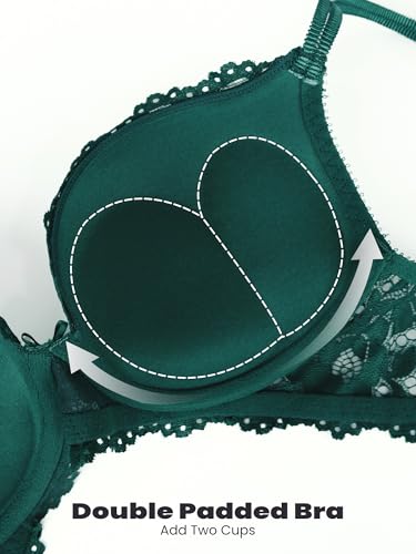 Image of Push Up Bras for Women Add 2 Cups Sexy Lace Cleavage Extra Padded Plunge Bra Underwire