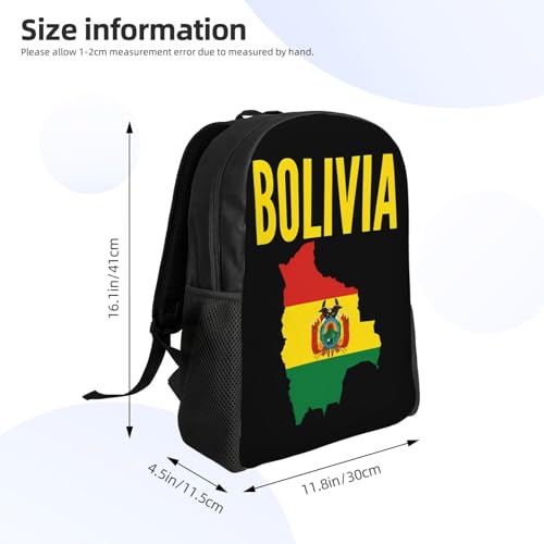 Bolivian Boliva Pride Map Flag Backpack Simple Leisure Travel Backpack Outgoing Daypack 16 inch3