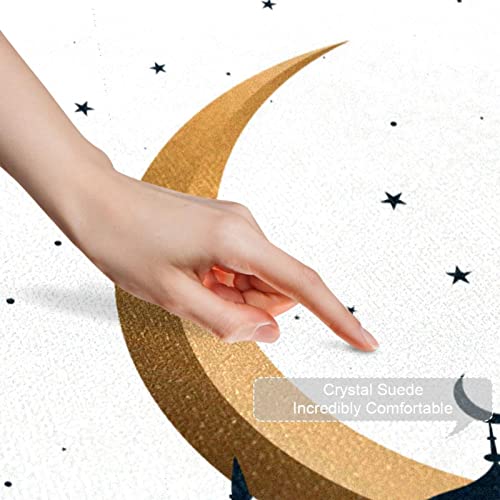 Alfombra de puerta exterior lavable con estampado de luna y base resistente antideslizante 4