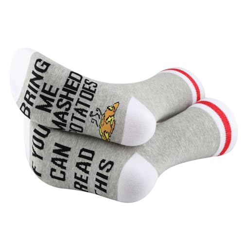 G2TUP 1 Pair M Potatoes Lover Gift If You Can Read This Bring Me M Potatoes Socks Food Service Design Socks Staple