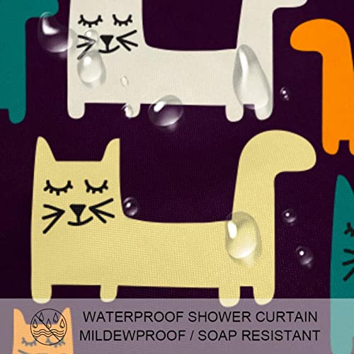 Rideau de douche chat imprimé polyester 167,6 x 182,9 cm