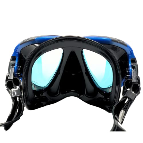 Pro Shot Tidal Mask For Snorkeling And Scuba Diving Best Anti-Fog Technology Blue/Black/Tinted Lens (Blue Reflective Lens) #TOP2