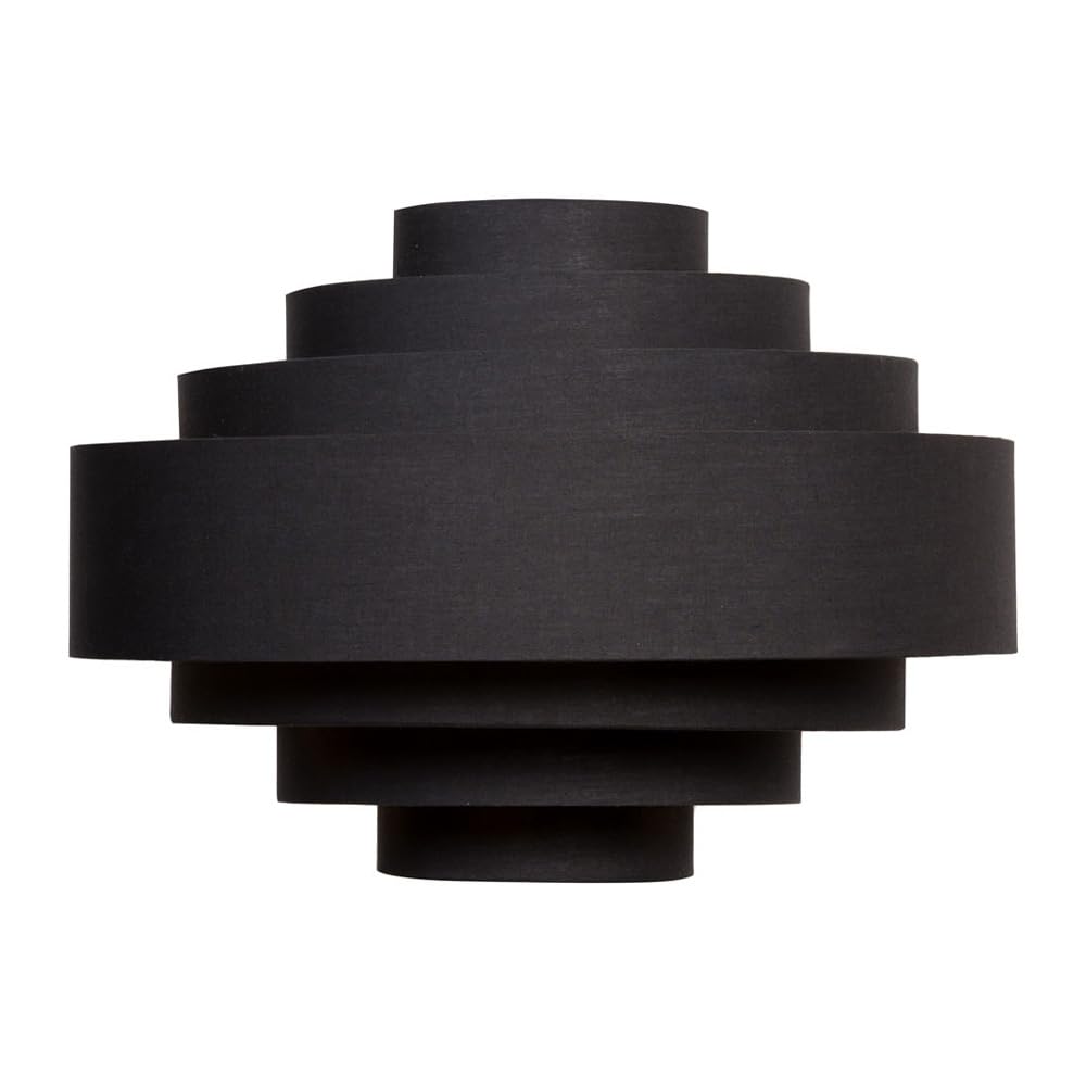 MiniSun | Modern Black and Gold 7 Layer Tier Pendant Drum Light Shade | Pendant Lights, Home Décor & Improvement Essential | 45cm Shade Width