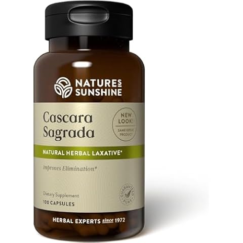 Nature's Sunshine Cascara Sagrada Capsules - Promotes Intestinal Support for a Healthy Colon - 100 Capsules (50 Servings) Cover