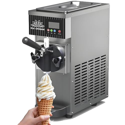 Macchina Automatica per Gelato Soft da 450 W - Macchina da banco, resa 4-5 kg/h, autoraffreddamento, Facile Pulizia Automatica per Uso Domestico e Commerciale, Perfetta per,