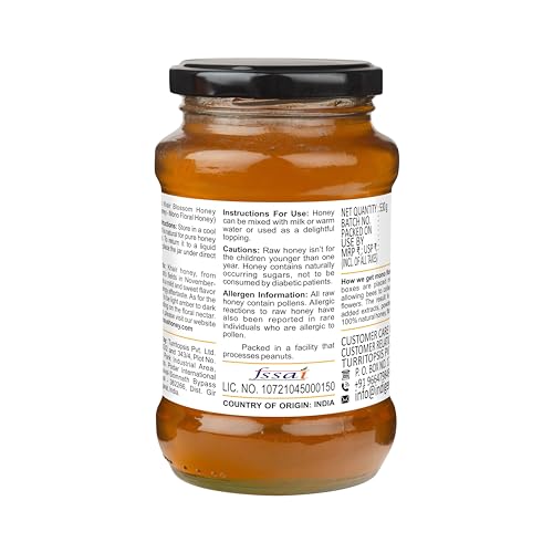 Image of INDIGENOUS HONEY Raw Khair Honey Pure Unfiltered 17.64 oz Glass Jar | Real Natural Unprocessed Unpasteurized Unheated Honey Pack of 1