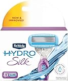 Schick Hydro Silk Moisture Razor Blade Refills, 4 Count | 5-Blade Moisturizing Razors for Women | Womens Moisturizing Razor Refills