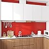 Livelynine 15.8X591" Dark Red Peel and Stick Wallpaper Removable Kitchen Cabinet Contact Paper Red Wallpaper for Bedroom Bathroom Classroom Christmas Red Vinyl Wrap for Wood Shelves Renter Friendly #3