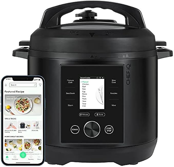 CHEF iQ Smart Electric Pressure Cooker with WiFi and Built-in Scale - Easy-to-Use 10-in-1 Multi Cooker with 1000+ Guided Recipes - Instant Meals for Foodies - 6 Quart - Family Size