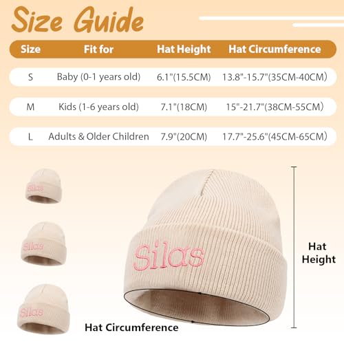 Personalized Beanie Hat for Boys Girls, Custom Name Embroidered Beanies for Infant Toddler Kid Adult, Customized Gift3