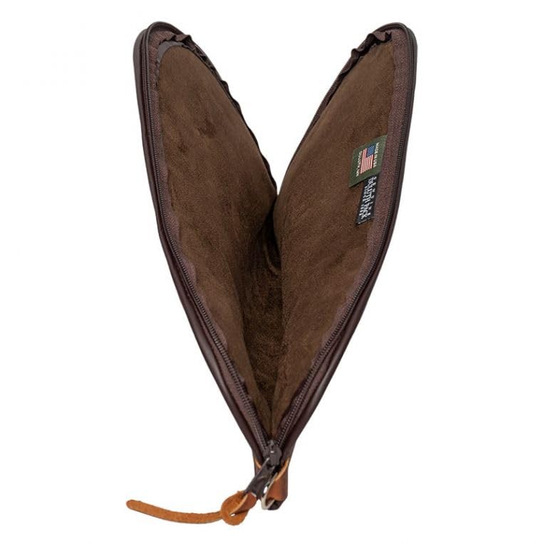 Duluth Pack Heritage Leather Medium Pistol Rug – Waxed Bison Leather, Microsuede-Lined, Zipper Closure – Made in USA