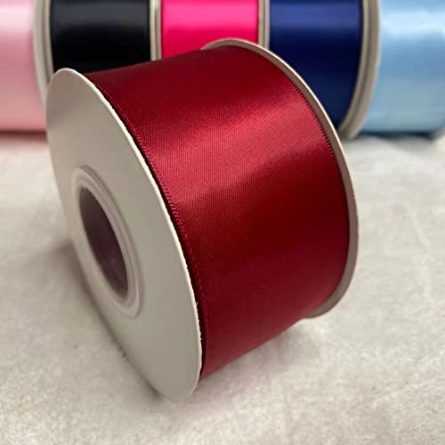 IHKFILAN Satin Ribbon in Wine (38 mm x 22.86 m) Matt Shiny Gift Ribbon for Decorating & Crafts, Weddings, Christenings - Image 2