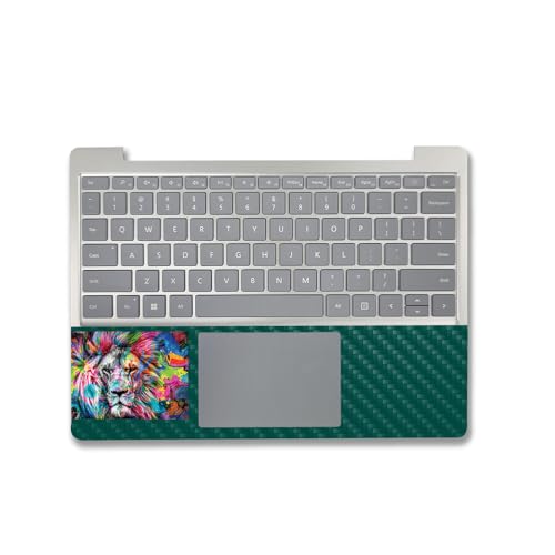 Image of MightySkins Carbon Fiber Skin Compatible with Microsoft Surface Laptop Go 3 (2023) Full Wrap Kit - Neon Lion | Protective, Durable Textured Carbon Fiber Finish | Made in The USA