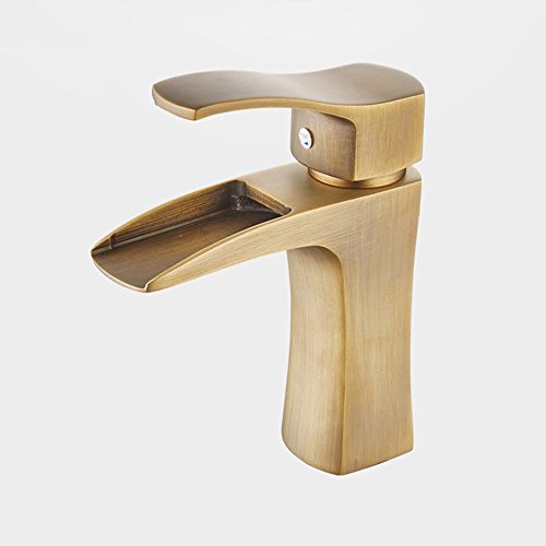 Mitigeur en cuivre rustique haut de gamme style cascade pour vasque rétro