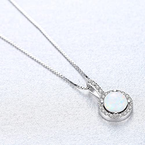 Collier opale ronde en argent 925 aux finitions joaillerie haut de gamme