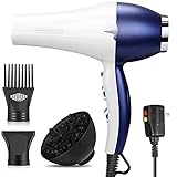 Hair Dryer, Xpoliman Salon Hair Blow Dryer 2000W Low Noise with Powerful Professional Hair Dryer Negative Ionic Ceramic Technology, Quick Drying with AC Motor,2 Speed 3 Heat Settings& Cool Hot Button