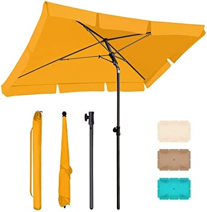 Amazon.de HOMEDEMO Sonnenschirm Balkon, Orange 200x125 cm Strandschirm