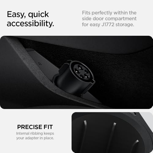 Image of Spigen J1772 Charging Adapter Door Dock for All Tesla Model 3 (2017-2026) | Compatible with Tesla Model 3 Highland (Standard, Premium & Performance 2026 /25 /24) - J1772 Charging Adapter NOT Included