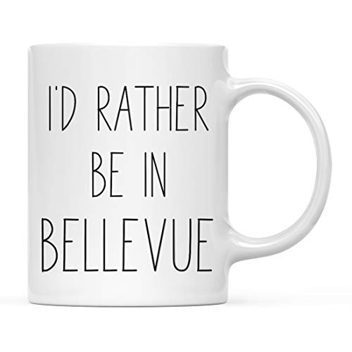 Andaz Press U.S. City 11oz. Coffee Mug Gift, I'd Rather Be in Bellevue, Washington, 1-Pack, Long...