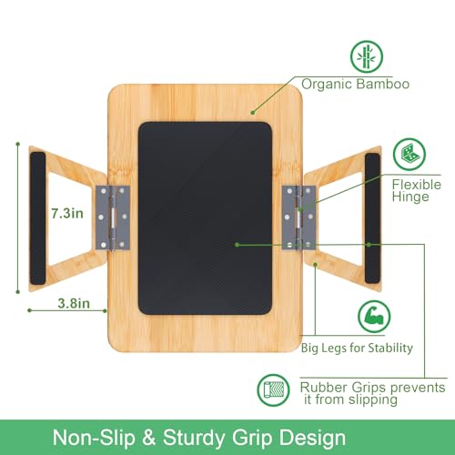 Danfoxer Couch Arm Tray,Bamboo Folding Sofa Tray,Sofa Armrest Trays Clip-On Couch Desk for Drinks,Snacks,Phone,Remote Control(Natural)