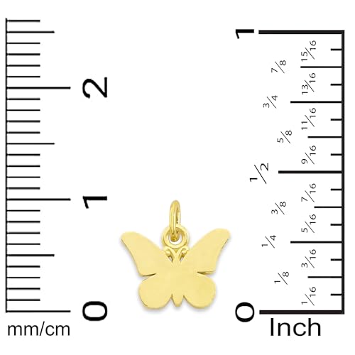 Solid Gold Butterfly Microcharm Available in 10k or 14k, Mini Cute Animal Charm Symbol with Clasp3