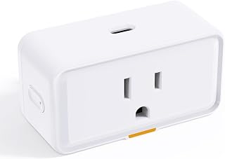 Smart Plug 15A, Smart Home WiFi Outlet with USB C Port, C Smart Series Tuya Smart Outlet with RF433/APP Remote Control, Compatible with Alexa, Google Home, No Hub Required, 2.4G WiFi Only