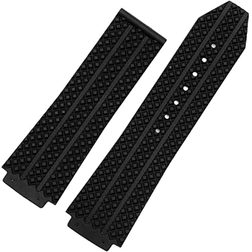 Bracelet de montre en caoutchouc silicone noir 25mm outils inclus