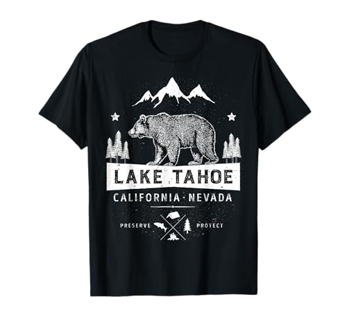 Lake Tahoe T Shirt California Nevada Vintage Bear Men Women T-Shirt